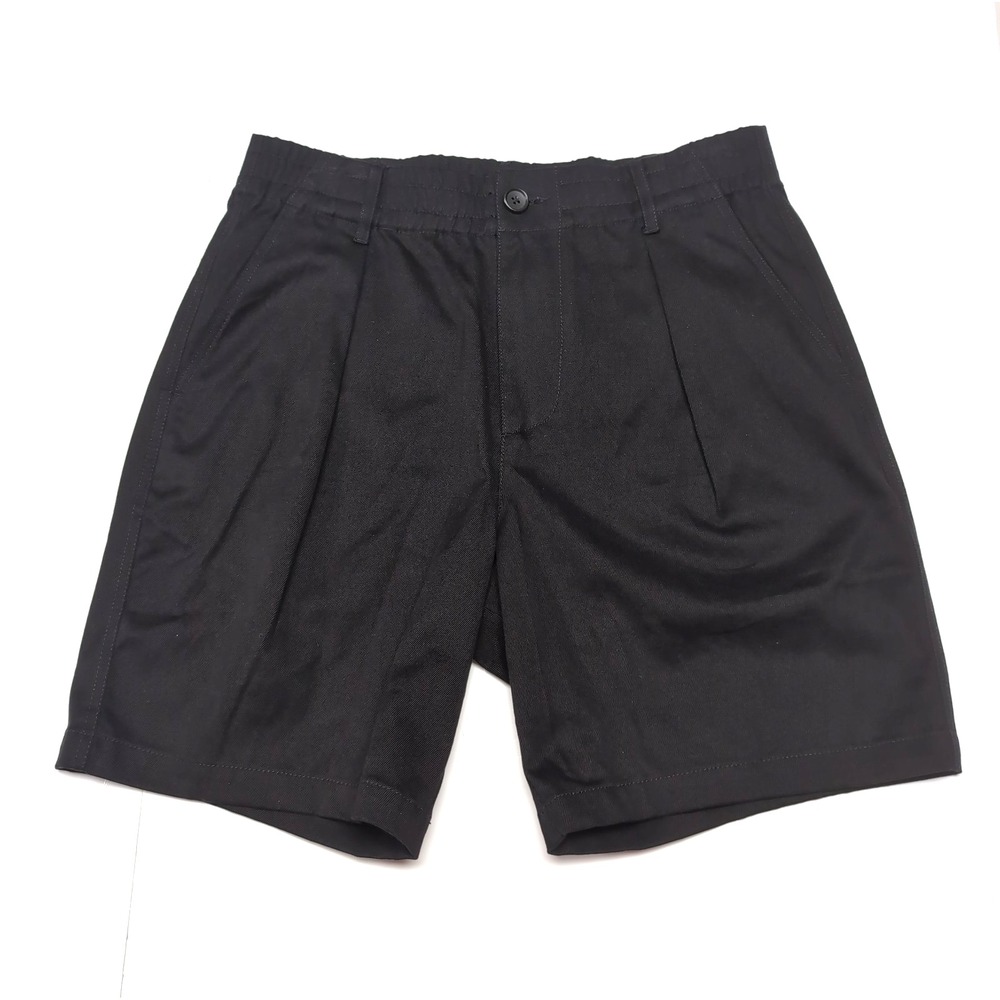 NEW James Perse Mens 1/S Pleated Oversized Shorts Black Cotton Cashmere NWOT